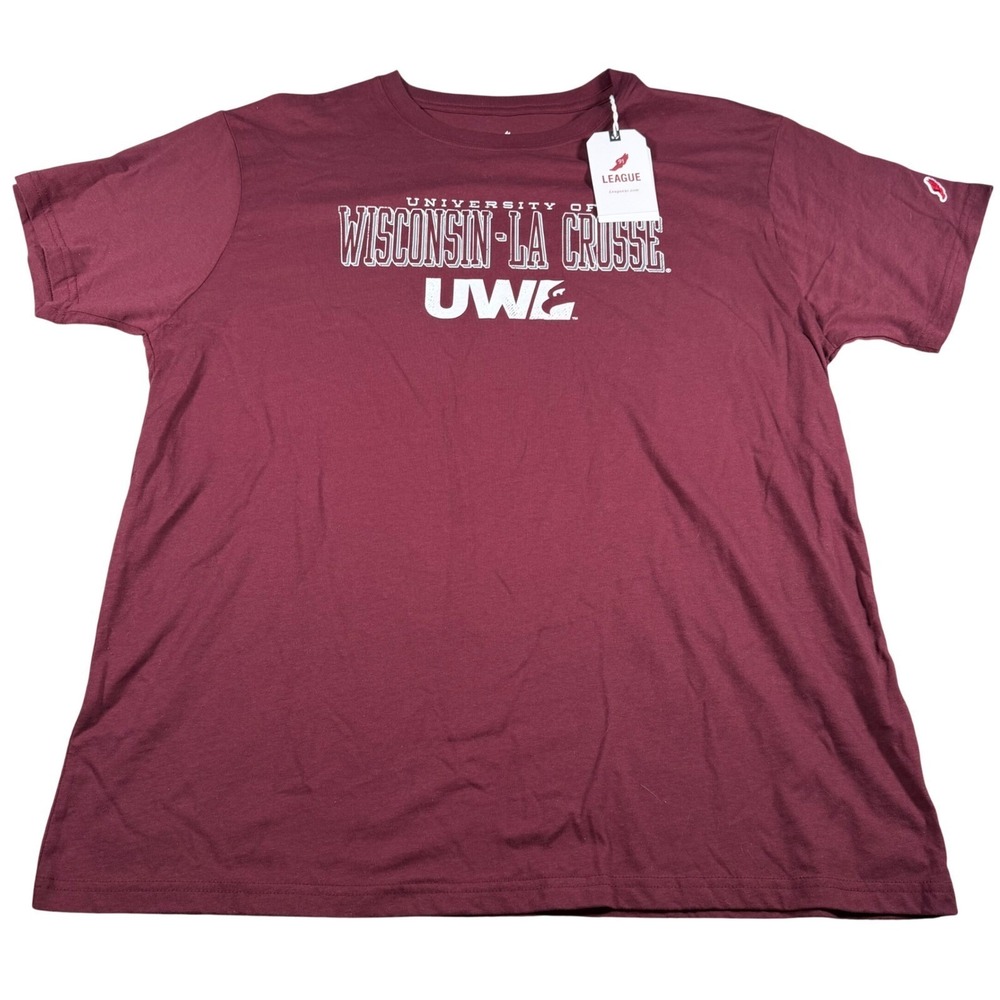 League 91 University of Wisconsin-La Crosse Mens‎ XL Maroon UWL All American Tee